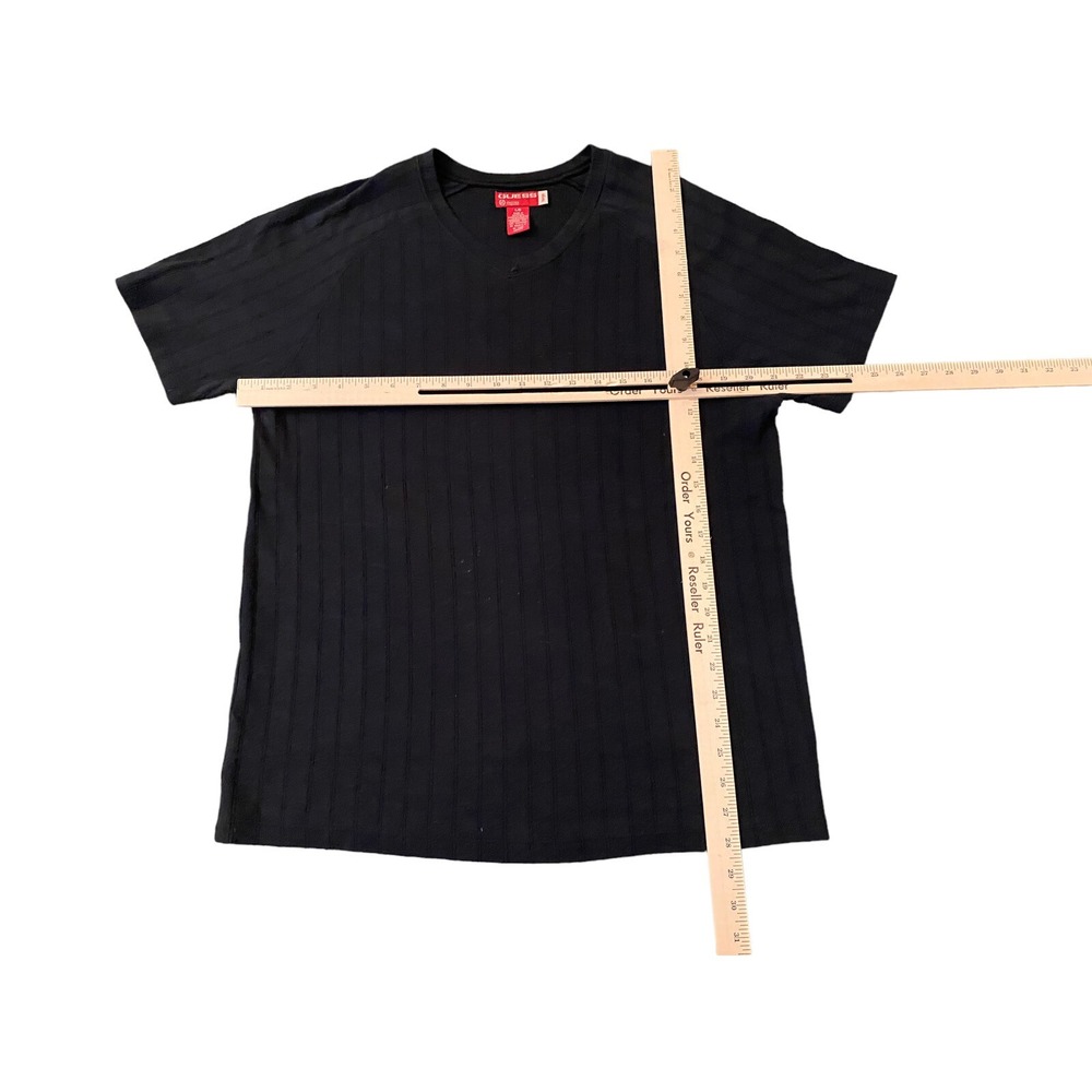 Guess Mens Large Black Ribbed V-Neck Raglan Short Sleeve T-Shirt Knit Top - Picture 5 of 12